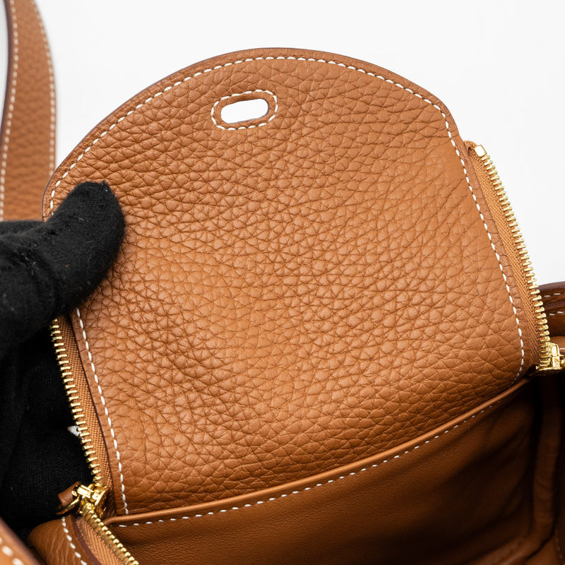 Hermes mini Lindy clemence gold GHW stamp Y