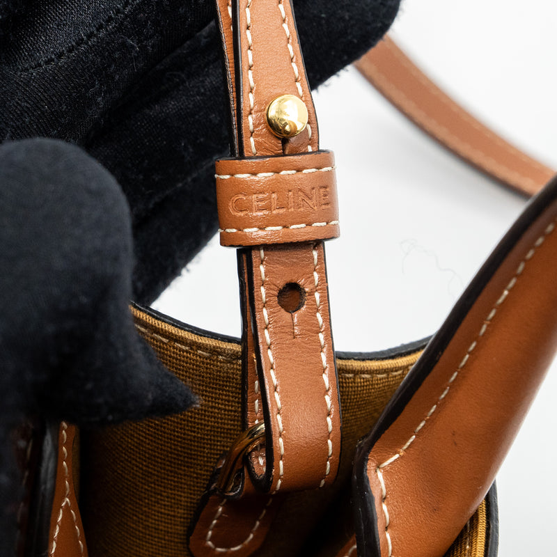 CELINE MINI VERTICAL CABAS TRIOMPHE CANVAS BROWN GHW