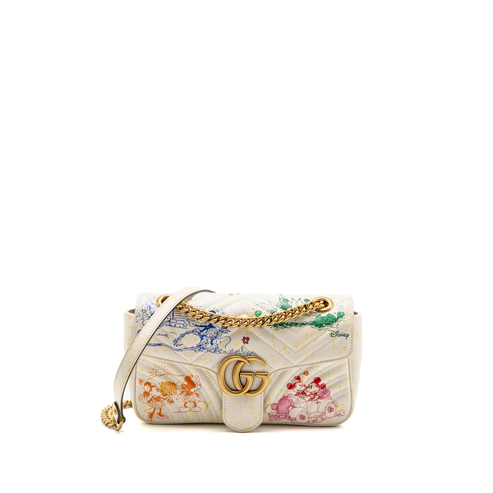 Gucci x Disney Medium GG Marmont Matelasse Leather Mickey and Minnie P