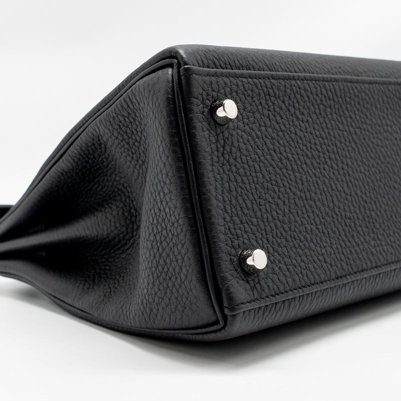 Hermes Kelly 28 Togo Black Brushed SHW Stamp K