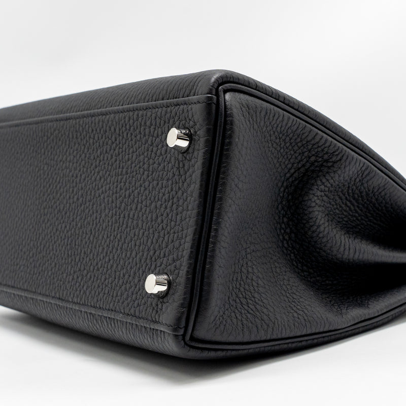 Hermes Kelly 28 Togo Black Brushed SHW Stamp K