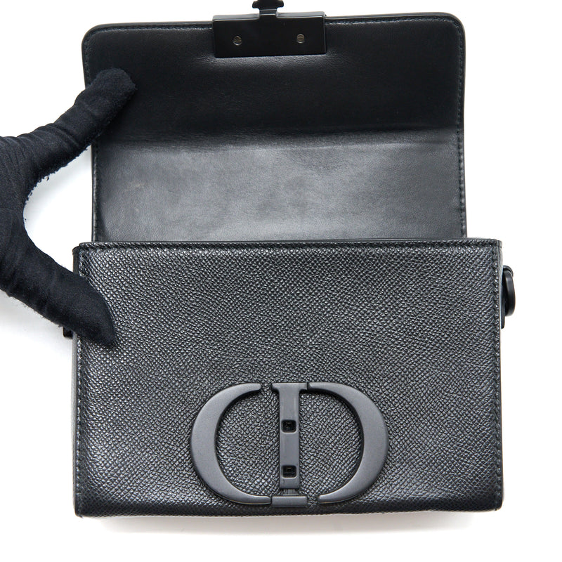 Dior 30 Montaigne Box Calfskin Black with Black Hardware