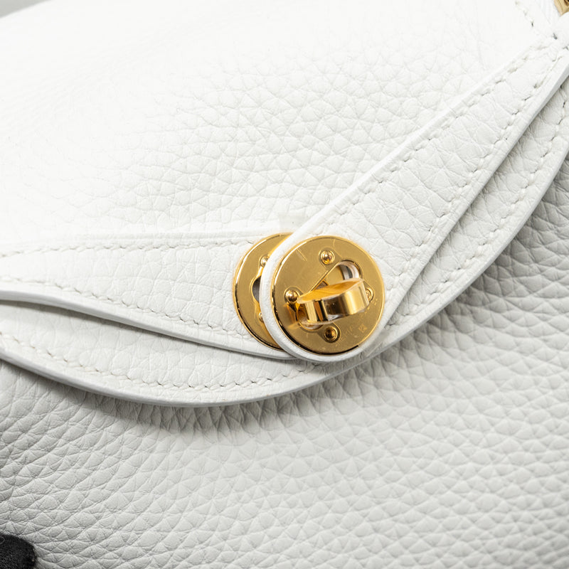 Hermes mini lindy clemence new white GHW stamp B