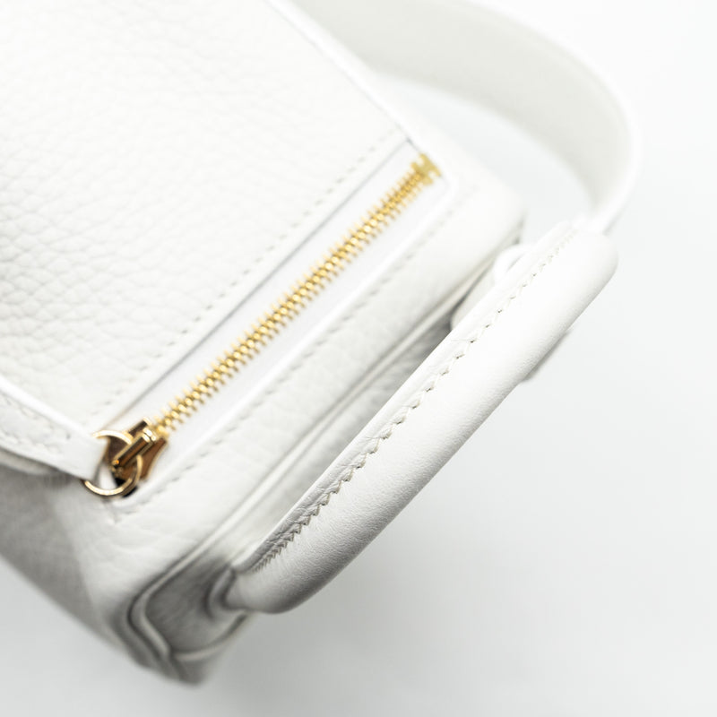 Hermes mini lindy clemence new white GHW stamp B