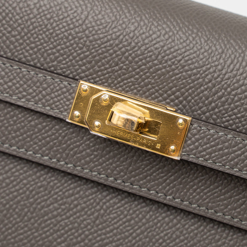 Hermes Kelly To Go Epsom Gris Meyer GHW Stamp U