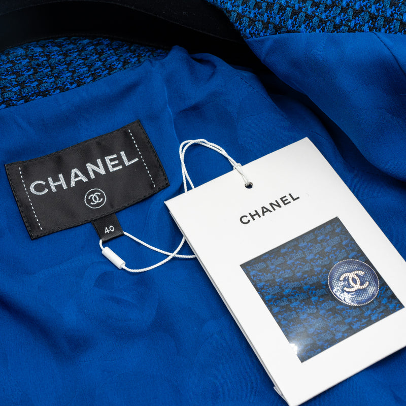 Chanel size 40 22P Blouson jacket cotton/wool/polyamide dark blue