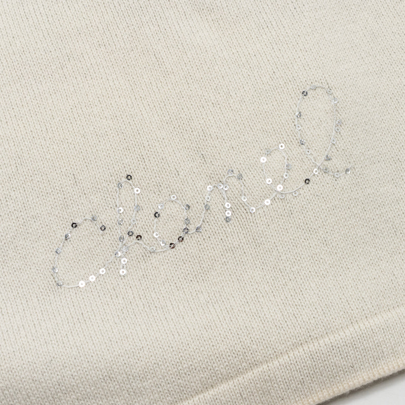 Chanel Letter Muffler/Scarf Cashmere/Polyamide silver/white