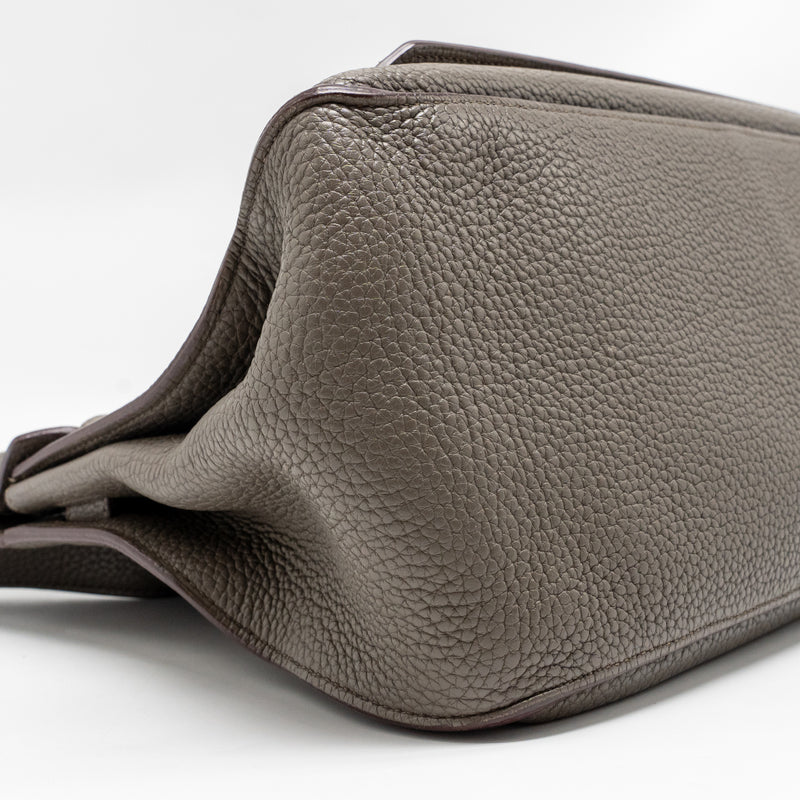 Hermes Jypsiere 34 clemence gris etain SHW stamp square P