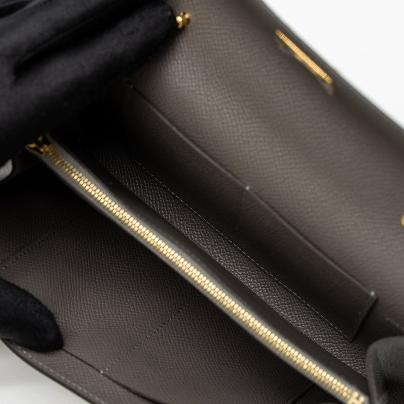Hermes Kelly To Go Epsom Gris Meyer GHW Stamp U