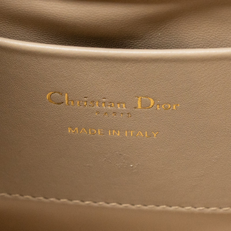 Dior Small Dior Toujours Vertical Tote Bag Macrocannage Calfskin Powder Beige LGHW