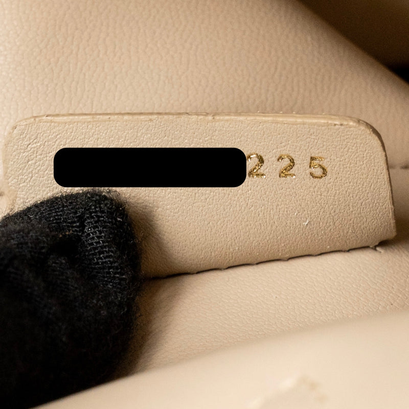 Dior Small Dior Toujours Vertical Tote Bag Macrocannage Calfskin Powder Beige LGHW