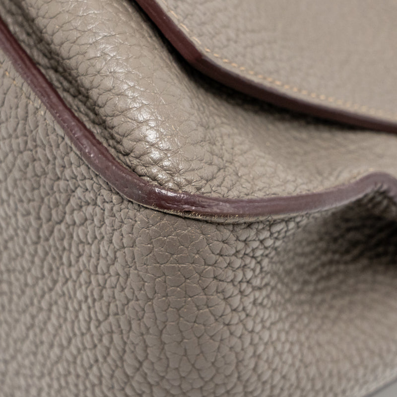 Hermes Jypsiere 34 clemence gris etain SHW stamp square P