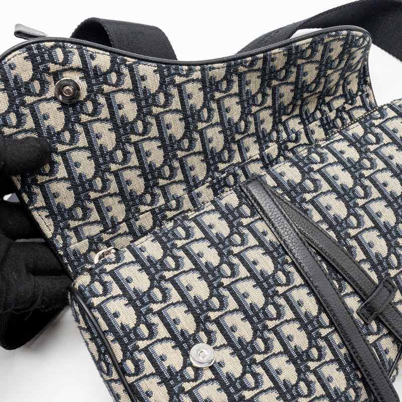 Dior homme saddle bag dior oblique jacquard multicolour hardware
