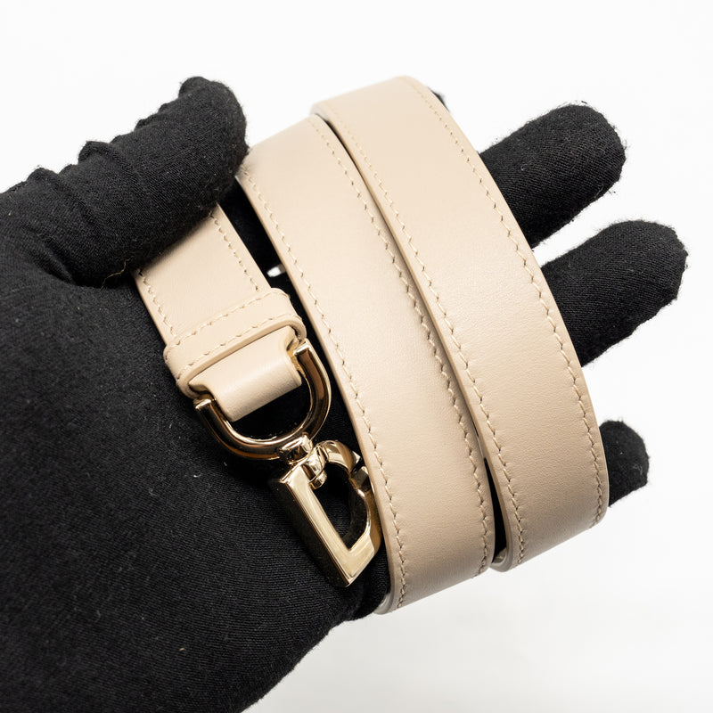 Dior Small Dior Toujours Vertical Tote Bag Macrocannage Calfskin Powder Beige LGHW