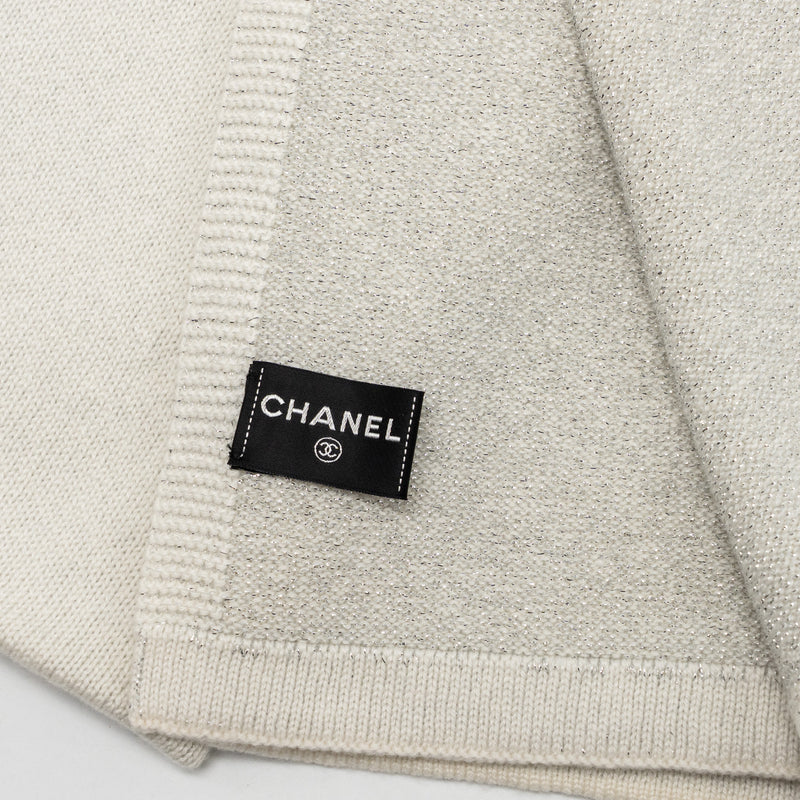 Chanel Letter Muffler/Scarf Cashmere/Polyamide silver/white