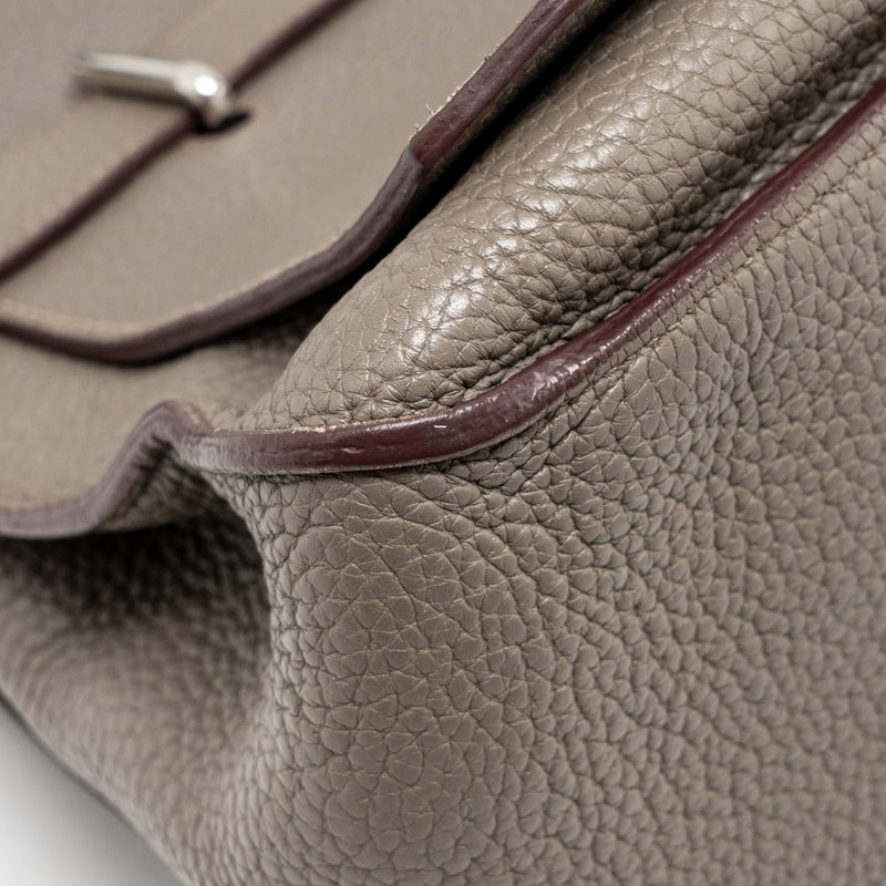 Hermes Jypsiere 34 clemence gris etain SHW stamp square P