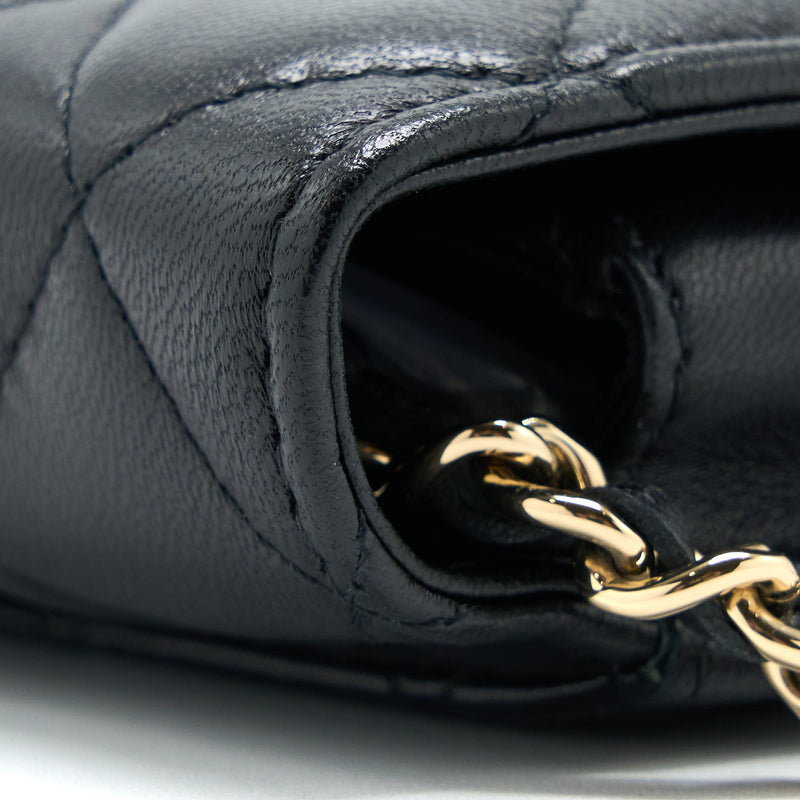 Chanel Flap Phone Pouch with Chain Black Lambskin GHW