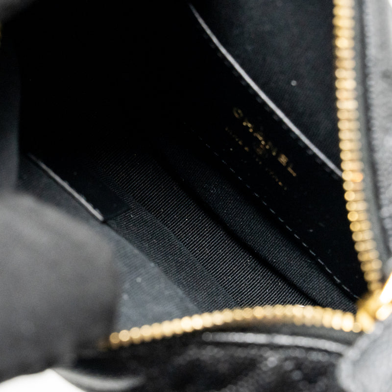 Chanel 23b Round Clutch Caviar Black LGHW (microchip)