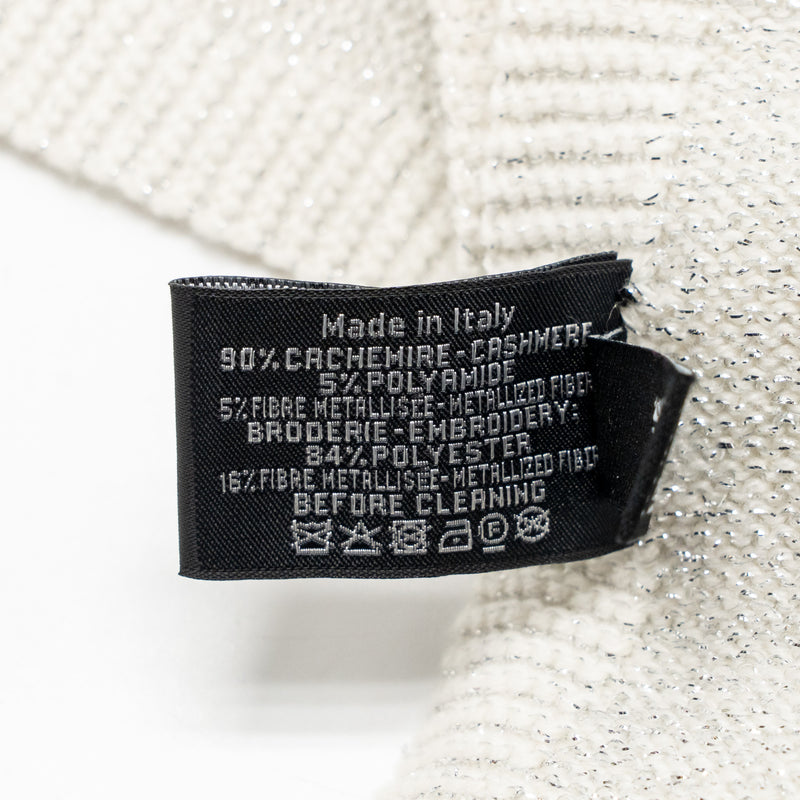 Chanel Letter Muffler/Scarf Cashmere/Polyamide silver/white