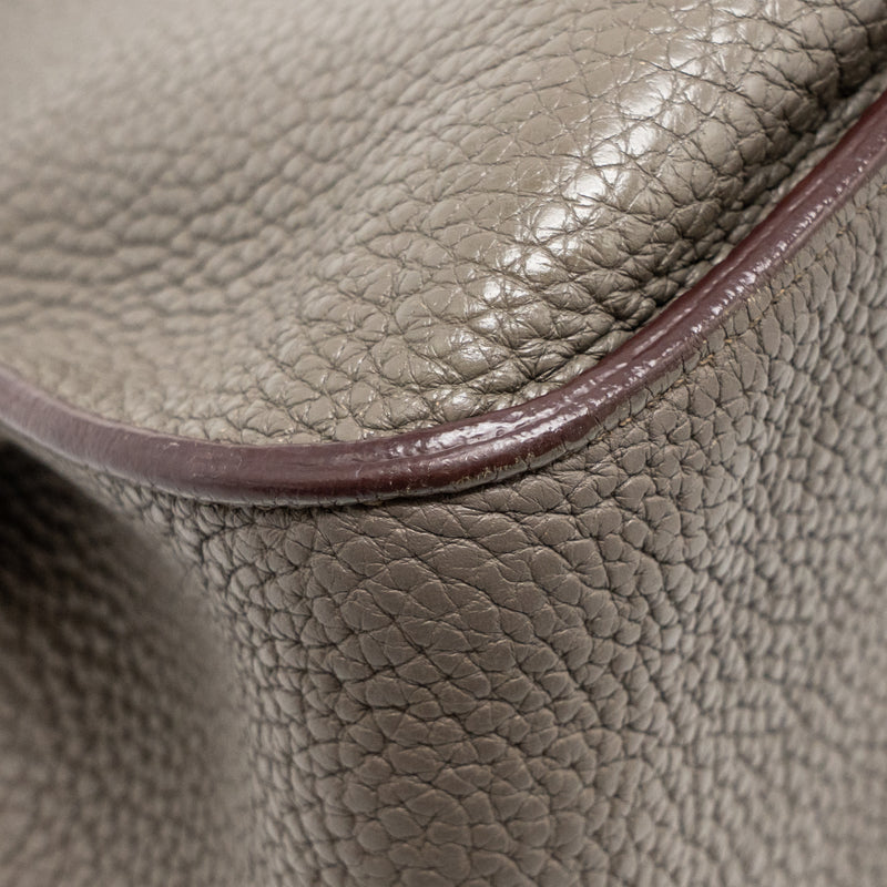 Hermes Jypsiere 34 clemence gris etain SHW stamp square P