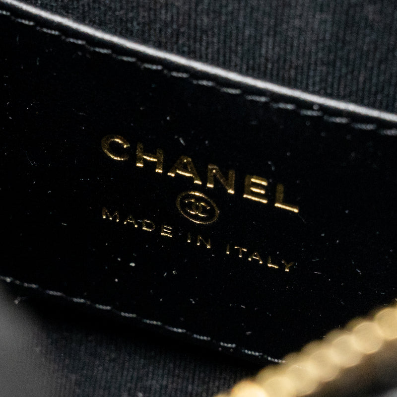 Chanel 23b Round Clutch Caviar Black LGHW (microchip)