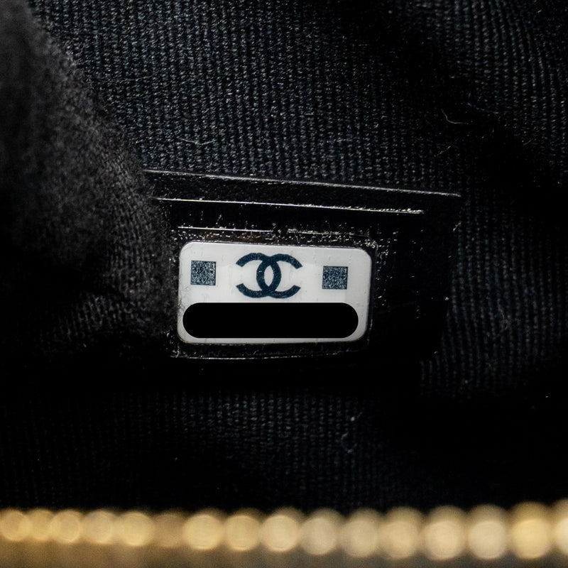 Chanel 23b Round Clutch Caviar Black LGHW (microchip)