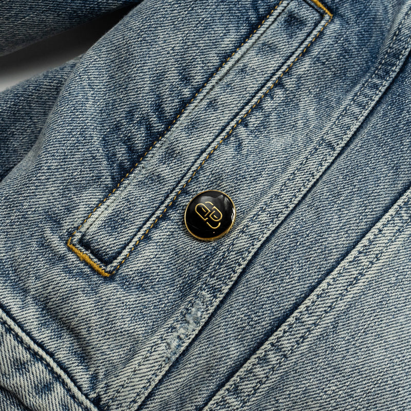 Balenciaga size 38 denim jacket blue