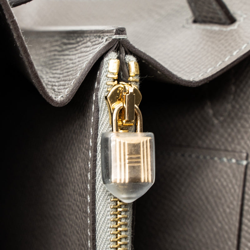 Hermes Kelly To Go Epsom Gris Meyer GHW Stamp U