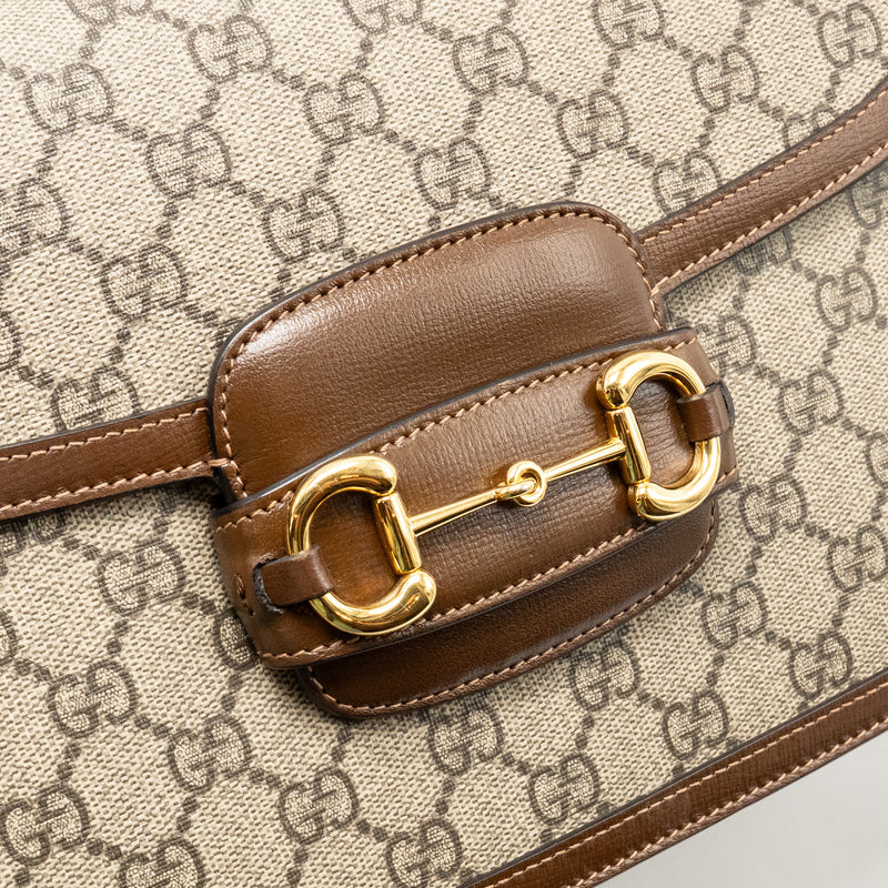 Gucci Horsebit 1955 Shoulder Bag GG Supreme Canvas/Leather Beige/Brown GHW