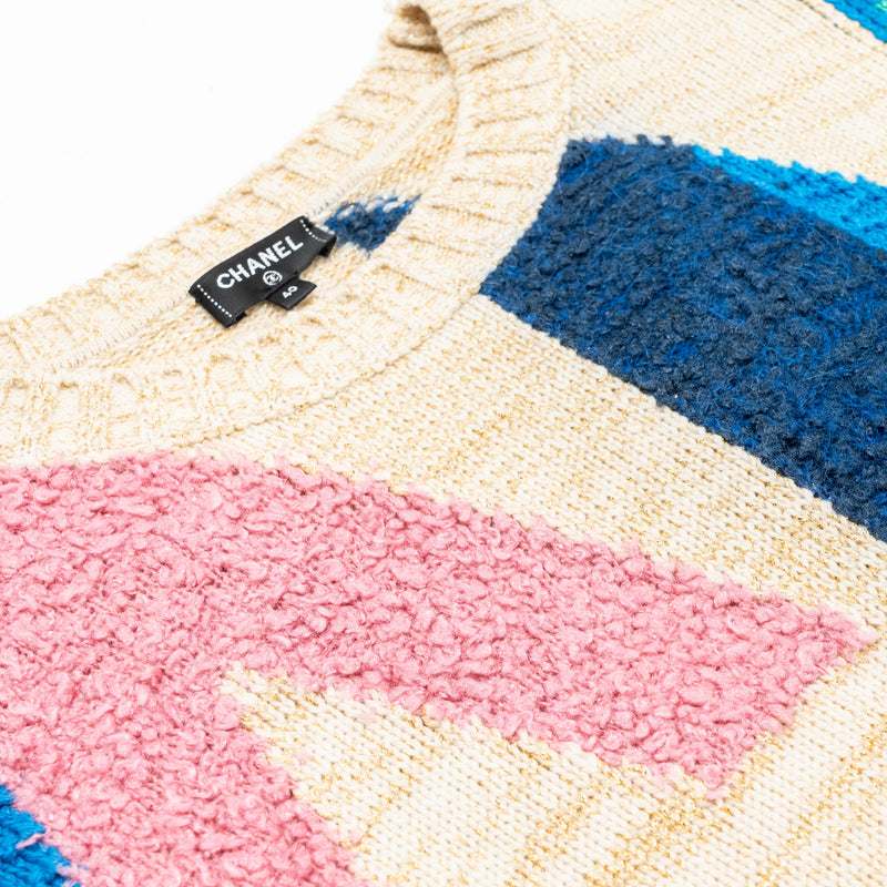 Chanel size 40 cashmere sweater silk/metal polyester Multicolour