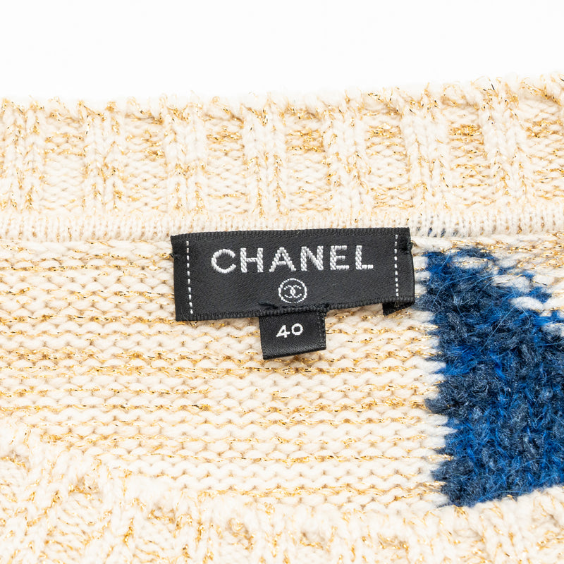 Chanel size 40 cashmere sweater silk/metal polyester Multicolour