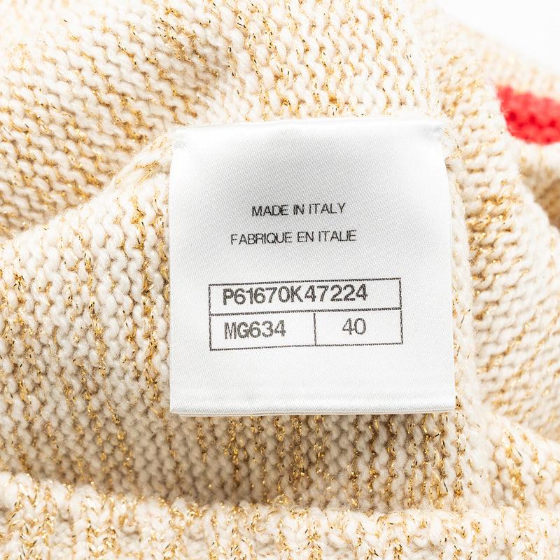 Chanel size 40 cashmere sweater silk/metal polyester Multicolour