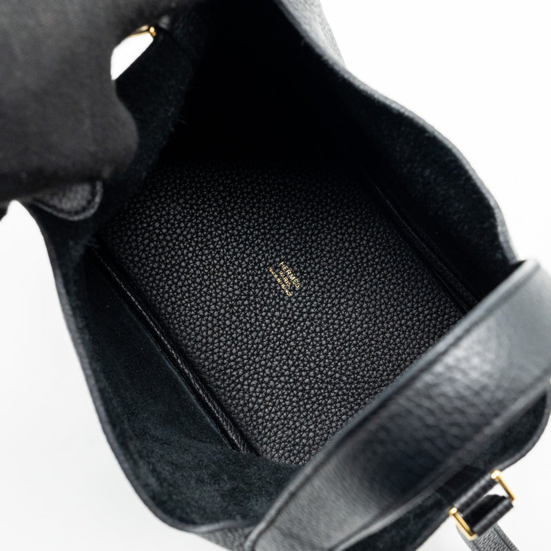 Hermes picotin 18 lock bag clemence black GHW stamp C