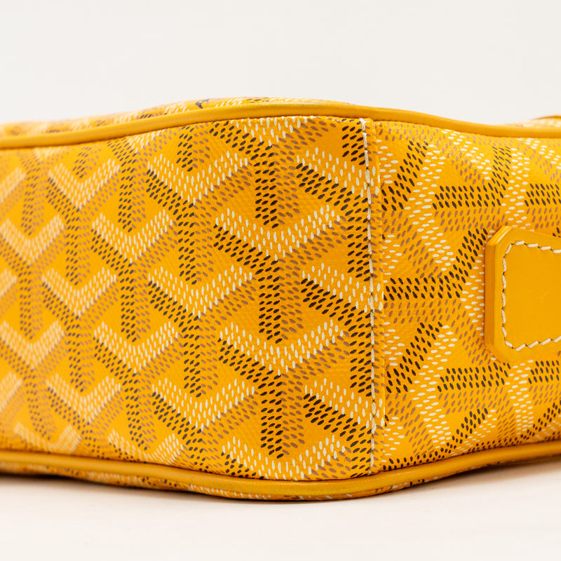 Goyard Cap Vert PM Crossbody Bag Goyardine Canvas Yellow SHW