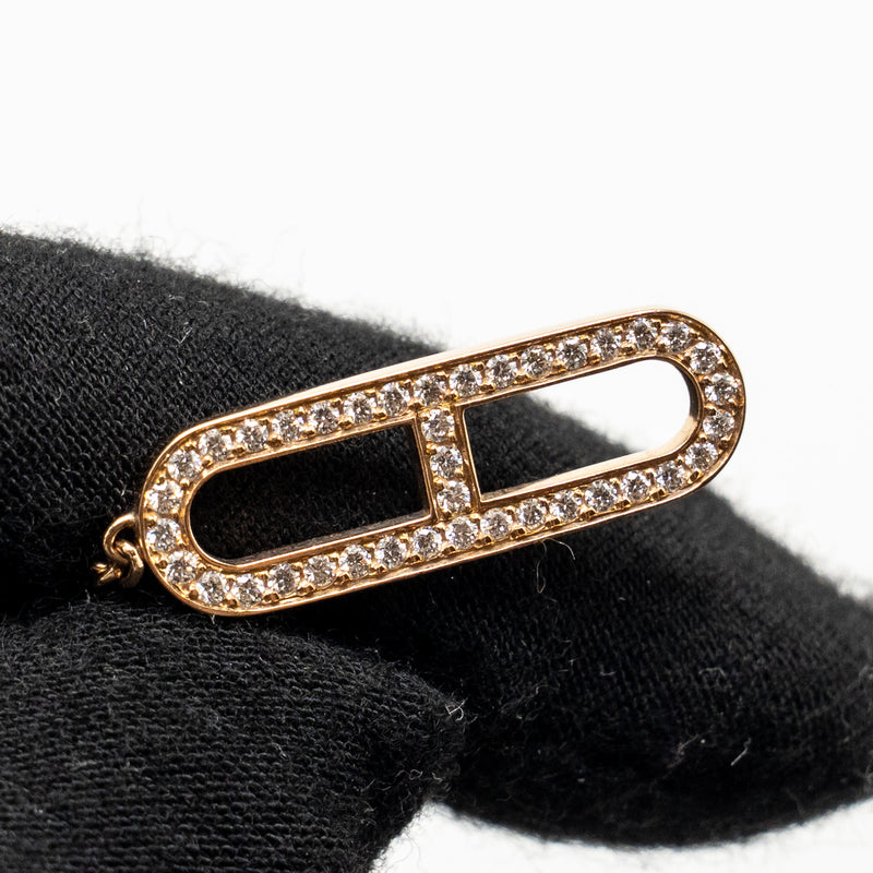 Hermes Size ST ever chaine D Andre bracelet rose gold diamonds
