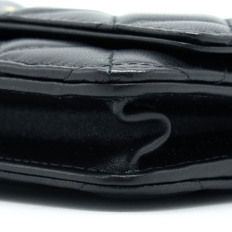 Chanel Pearl Crush Wallet on Chain Lambskin Black GHW (Microchip)
