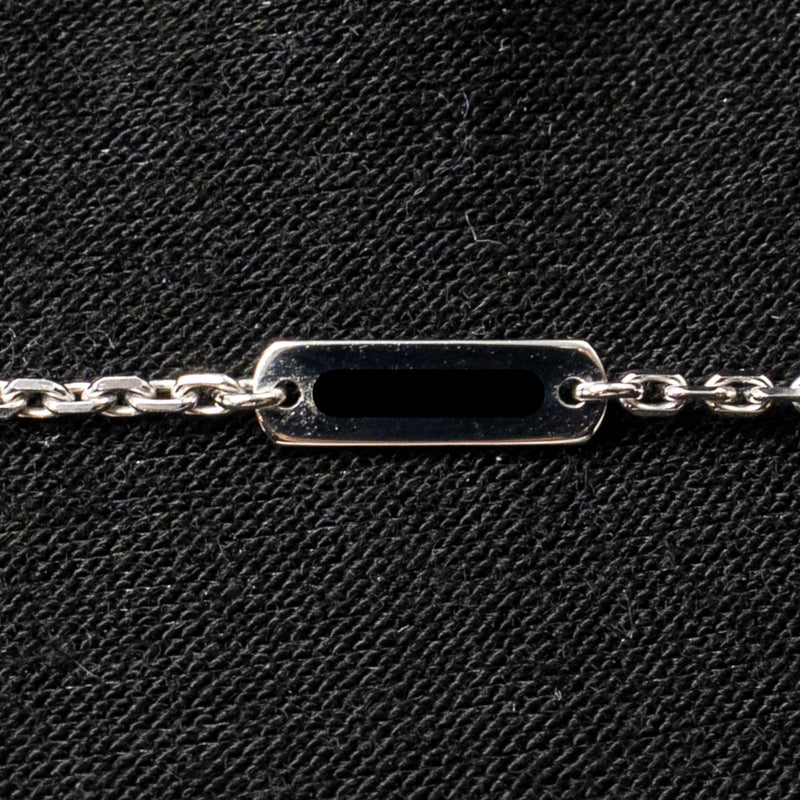 Van Cleef & Arpels Vintage Alhambra Pendant White Gold, Chalcedony