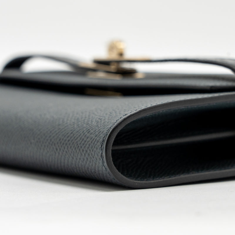 Hermes Kelly To Go Alligator Touch Epsom Gris Misty LGHW Stamp W