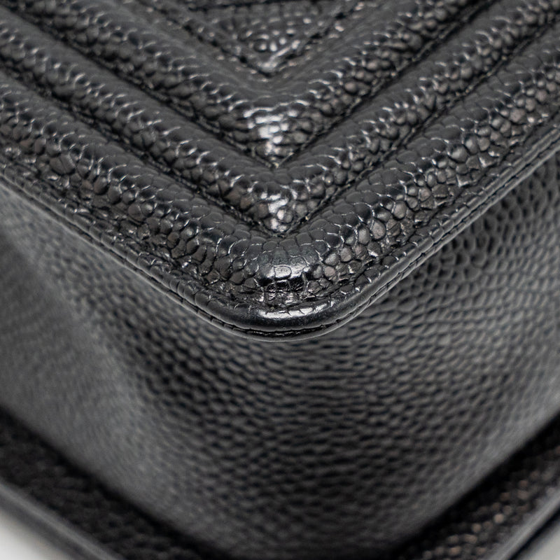 Chanel Small boy bag grained calfskin black GHW