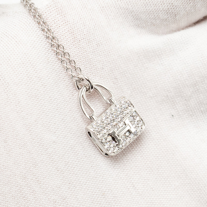 HERMES Amulette Constance Pendant White Gold With Diamonds