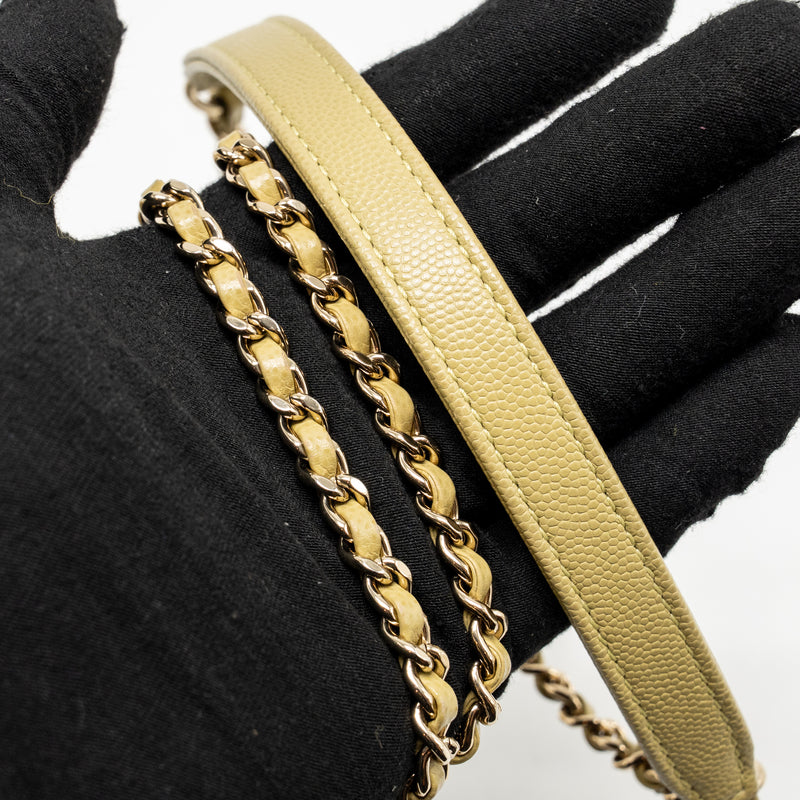 Chanel Mini Coco Handle Caviar Light Green LGHW (microchip)