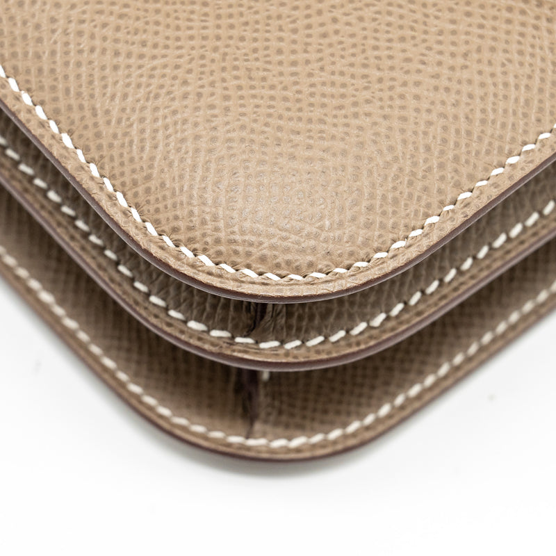 Hermes Mini Constance Epsom Etoupe SHW stamp U