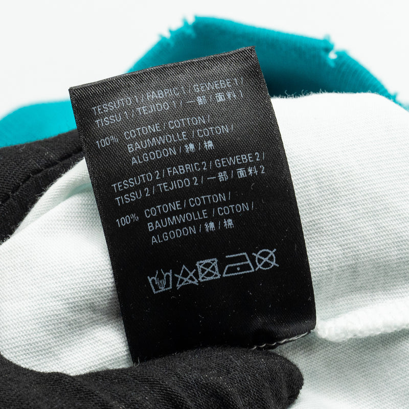 Balenciaga size XS ripped oversized logo hoodie blue