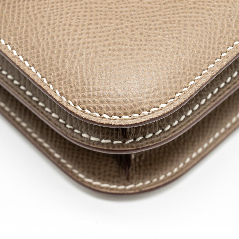 Hermes Mini Constance Epsom Etoupe SHW stamp U