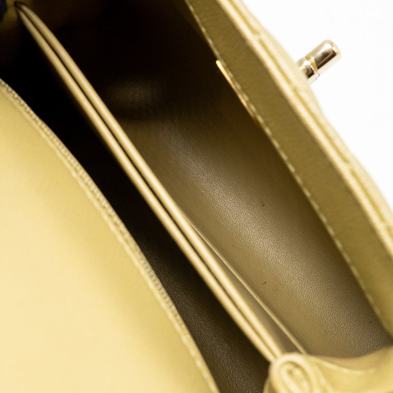 Chanel Mini Coco Handle Caviar Light Green LGHW (microchip)