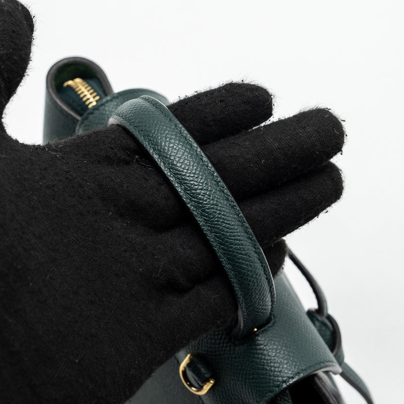 Celine Pico Belt Bag Grained Calfskin Dark Green GHW