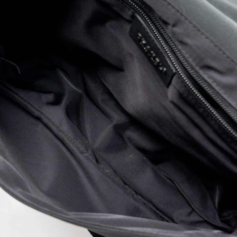Chanel vintage messenger shoulder bag felt/canvas black SHW