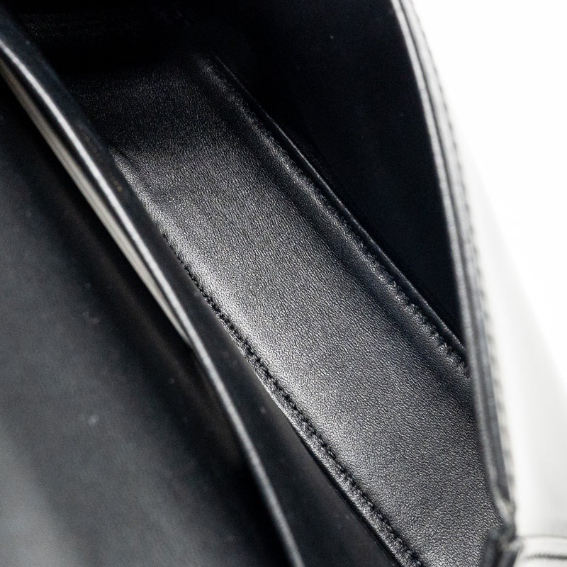 Celine Cuir Triomphe Chain Shoulder Bag Shiny Calfskin Black GHW