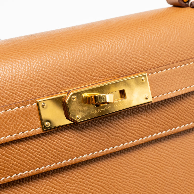 Hermes Kelly 28 Epsom Gold GHW Stamp Z