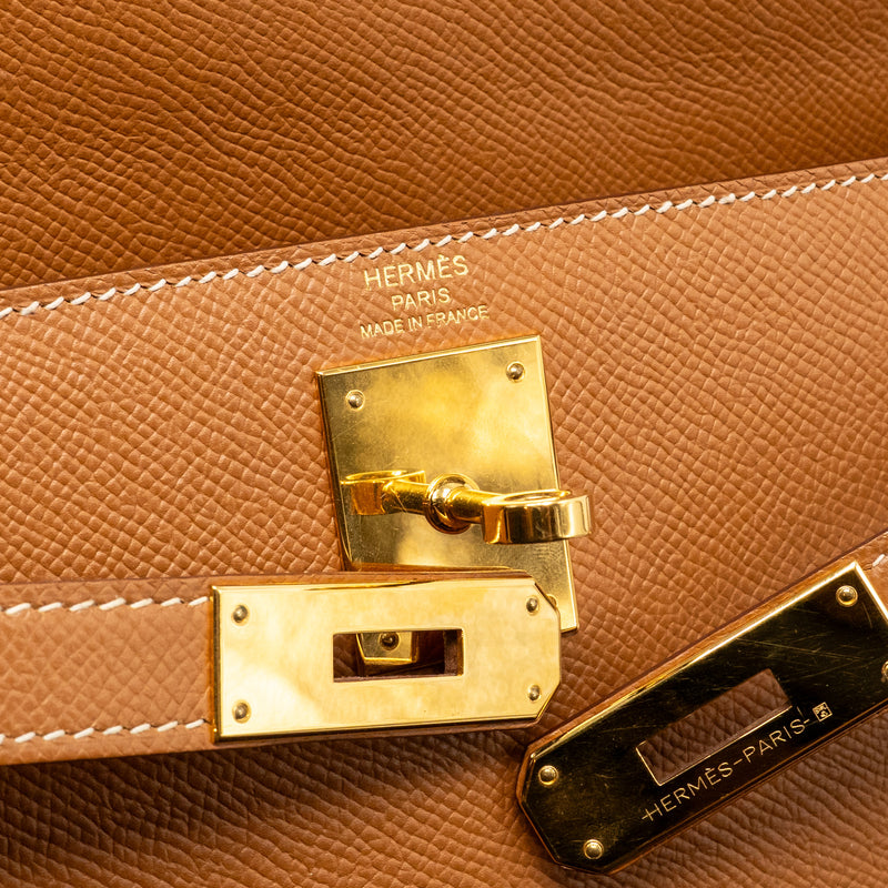 Hermes Kelly 28 Epsom Gold GHW Stamp Z